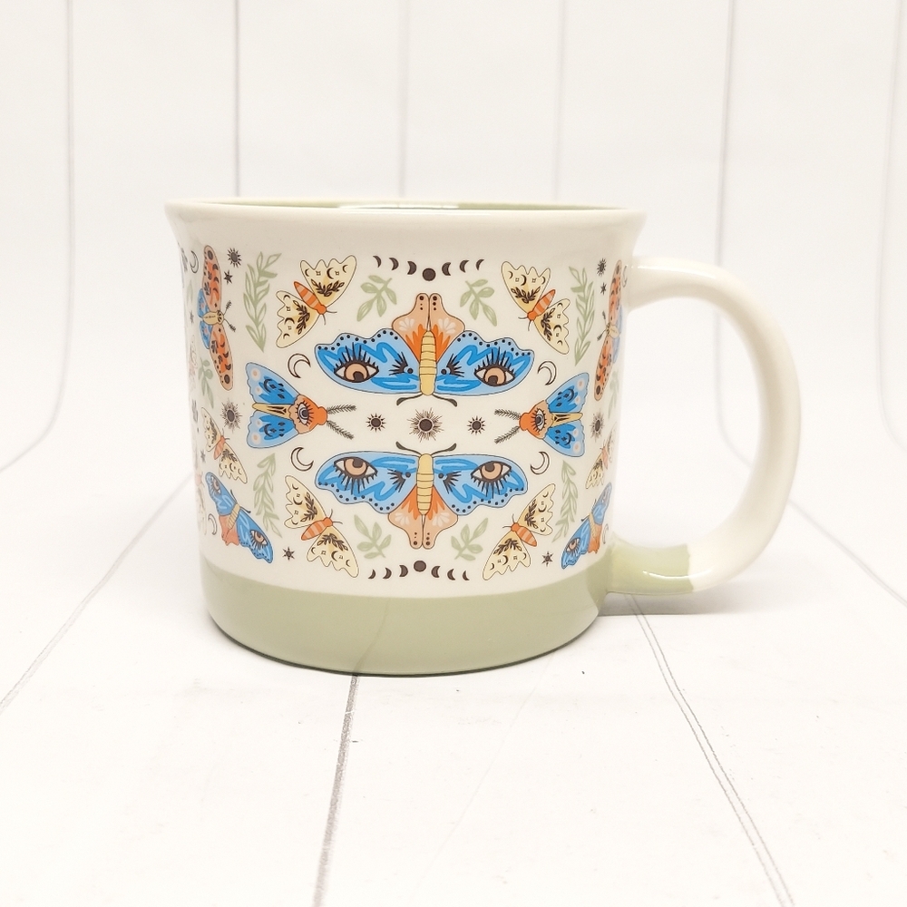 Green Moon Moth Ceramic Mug